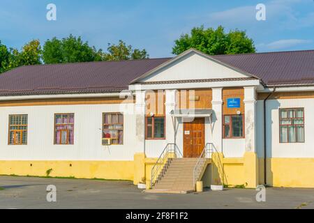 Maisons dans la ville de Tchernobyl en Ukraine Banque D'Images