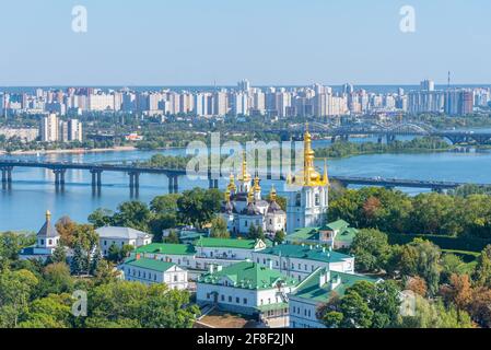 Vue aérienne de la partie inférieure de Kiev Pechersk lavra à Kiev, Ukraine Banque D'Images