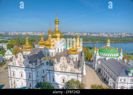 Vue aérienne de Kiev Pechersk lavra à Kiev, Ukraine Banque D'Images