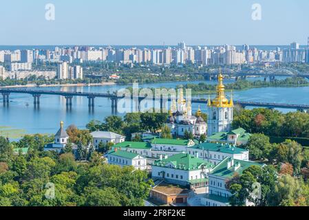 Vue aérienne de la partie inférieure de Kiev Pechersk lavra à Kiev, Ukraine Banque D'Images