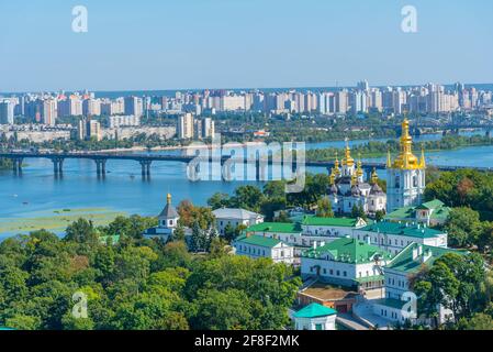 Vue aérienne de la partie inférieure de Kiev Pechersk lavra à Kiev, Ukraine Banque D'Images