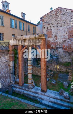 Ruines romaines dans le centre de Brescia, Italie Banque D'Images