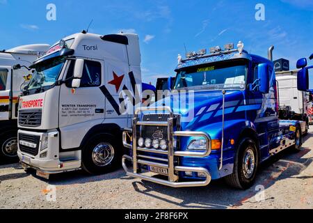 vorchdorf, autriche, 02 juillet 2016, volvo fh 460 et torpille lors d'une manifestation de camions Banque D'Images