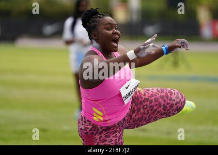 Danniel Thomas-Dodd’ (JAM) remporte la balle de femme mise à 62-10 3/4 (19,17 m) lors de la Miramar Invitational, le samedi 10 avril 2021, à Miramar, Fla Banque D'Images