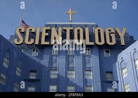 L'église de Scientologie, le lundi 5 avril 2021, à Los Angeles. Banque D'Images