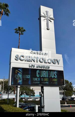 L'église de Scientologie, le lundi 5 avril 2021, à Los Angeles. Banque D'Images