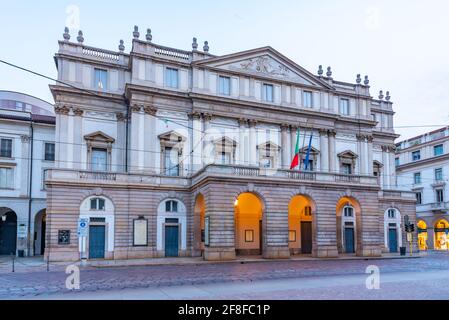 Vue sur le Teatro alla Scala à Milan, Italie Banque D'Images