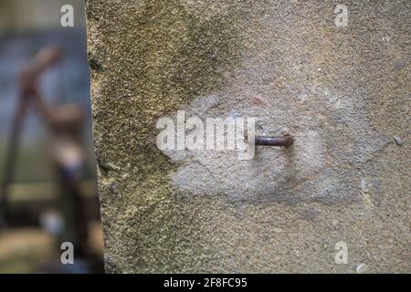 Photo de l'ancien mur brisé. Peut être utilisé comme arrière-plan ou texture. Banque D'Images