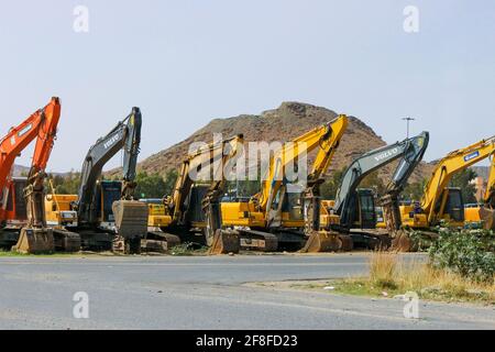 jcb travaille sur site Banque D'Images