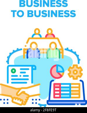 Business to Business Partner Vector concept Color Illustration de Vecteur