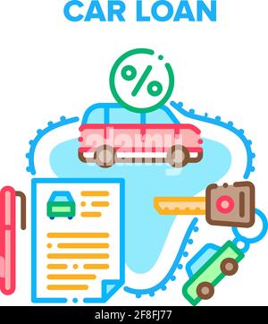 Illustration de la couleur du concept de vecteur de service de prêt de voiture Illustration de Vecteur
