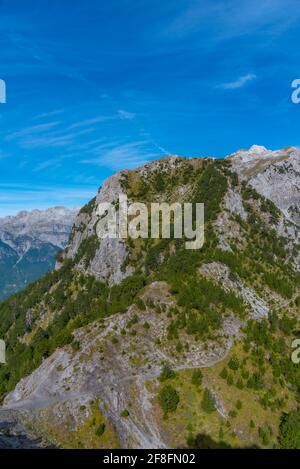 Crête reliant Valbona et la vallée de Theth en Albanie Banque D'Images