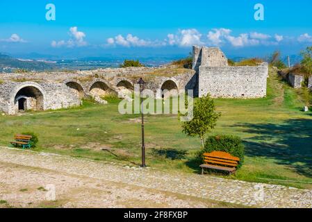 Ruines de la citadelle du château de Berat en Albanie Banque D'Images