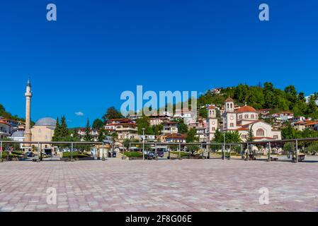 Mosquée principale et cathédrale Saint-Demetrius à Berat, Albanie Banque D'Images