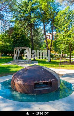 Bunker au parc Ismail Qemali à Tirana, Albanie Banque D'Images