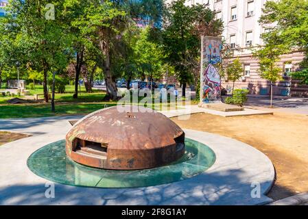 Bunker au parc Ismail Qemali à Tirana, Albanie Banque D'Images