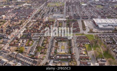 Vue aérienne de la ville de Liverpool au Royaume-Uni Banque D'Images