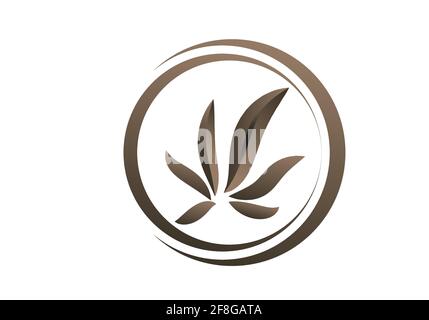 Cannabis feuille logo conceptions inspiration isolé Illustration de Vecteur