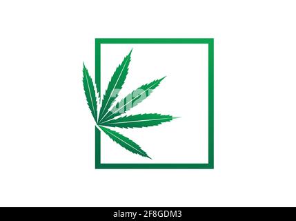 Cannabis feuille logo conceptions inspiration isolé Illustration de Vecteur