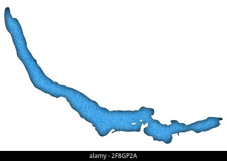 Carte Lac Zürich sur feutre bleu Banque D'Images