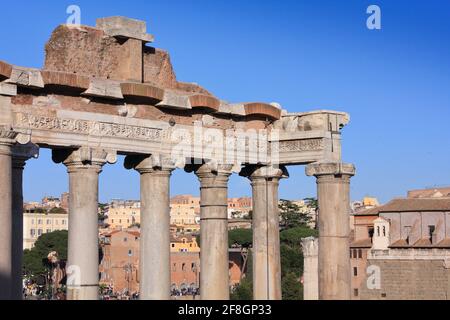 Forum romain - point de repère de la Rome antique. Forum Romanum, point de repère à Rome, Italie. Banque D'Images