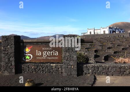 Bodega La Geria et Winery, Lanzarote, îles canaries, espagne Banque D'Images