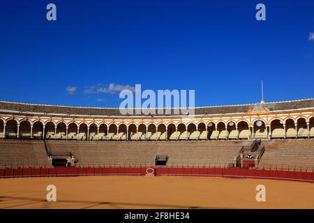 Espagne, Andalousie, Séville, les arènes, Plaza de Toros, À l'intérieur, Arena Banque D'Images