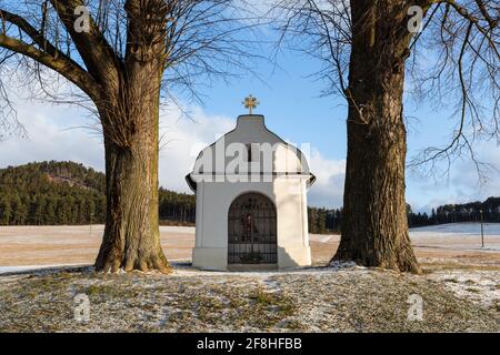 Chapelle historique du village de Slovany, région de Turiec, Slovaquie. Banque D'Images