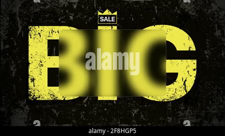 Grunge Glassmorphisme Grand contexte de vente. Arrière-plan de la vente avec des lettres floues et des rayures. Illustration vectorielle Illustration de Vecteur