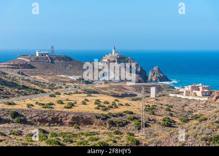 Phare de Cabo de Gata en Espagne Banque D'Images