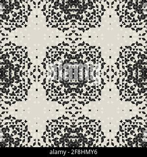 Arrière-plan géométrique simple et moderne avec formes en triangles - noir, blanc. Motif abstrait et élégant pour l'impression Banque D'Images