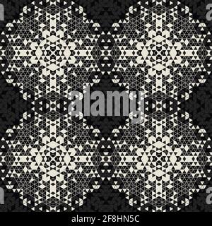 Arrière-plan géométrique simple et moderne avec formes en triangles - noir, blanc. Motif abstrait et élégant pour l'impression Banque D'Images