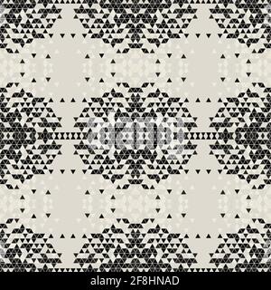 Arrière-plan géométrique simple et moderne avec formes en triangles - noir, blanc. Motif abstrait et élégant pour l'impression Banque D'Images