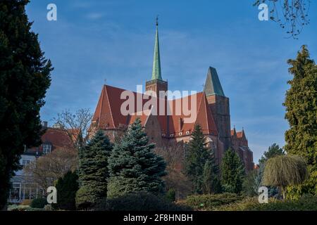 Église Sainte-Croix Kosciol Swietego Krzyza Ostrow Tumski Wrolcaw Basse Silésie Pologne Banque D'Images