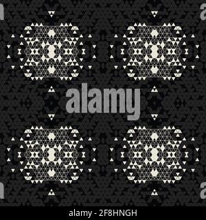 Arrière-plan géométrique simple et moderne avec formes en triangles - noir, blanc. Motif abstrait et élégant pour l'impression Banque D'Images