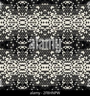 Arrière-plan géométrique simple et moderne avec formes en triangles - noir, blanc. Motif abstrait et élégant pour l'impression Banque D'Images