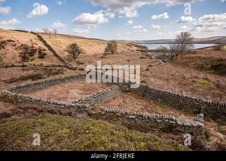 Abaisser le réservoir et les environs de Barden Banque D'Images
