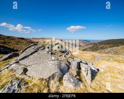 Vue sur la région autour du réservoir de Nant y Moch à Ceredigion, au centre du pays de Galles. Banque D'Images