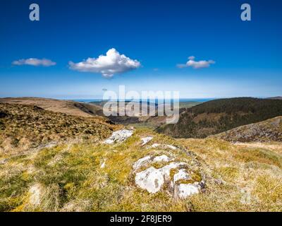 Vue sur la région autour du réservoir de Nant y Moch à Ceredigion, au centre du pays de Galles. Banque D'Images