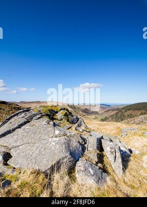 Vue sur la région autour du réservoir de Nant y Moch à Ceredigion, au centre du pays de Galles. Banque D'Images