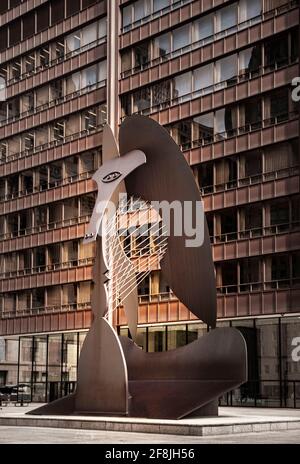 Le Chicago Picasso est une sculpture monumentale sans titre de Pablo Picasso à Daley Plaza à Chicago Banque D'Images