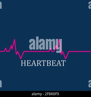 Moniteur de battements cardiaques icône de vecteur art de ligne de pouls, battement de cœur ECG. Symbole de cardiologie. Logo pour cardiologue. Icône médicale Illustration de Vecteur