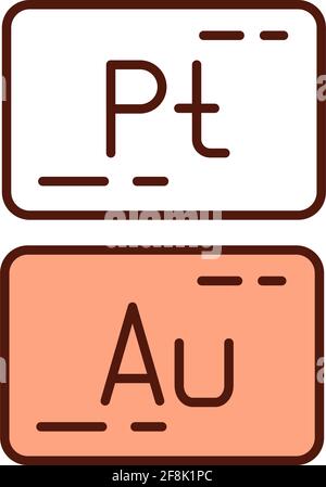 Icône de couleur RVB métaux précieux Illustration de Vecteur