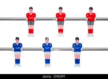 Jeu de baby-foot les joueurs de l'équipe Figurines Cut out. Banque D'Images