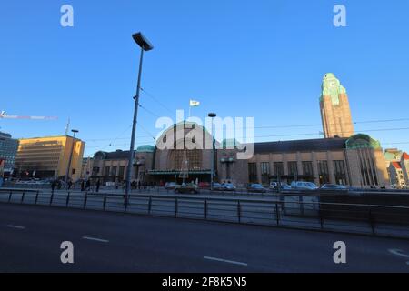 FINLANDE, HELSINKI - 04 JANVIER 2020 : gare centrale d'Helsinki Banque D'Images