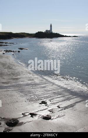 Ecosse, phare d'Ayrshire Turnberry. 12 avril 2021.le phare emblématique du parcours de golf Turnberry avec vue imprenable sur le Firth of Clyde Banque D'Images