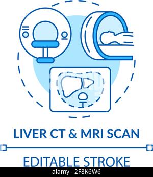 Icône de concept d'acquisition CT et IRM du foie Illustration de Vecteur