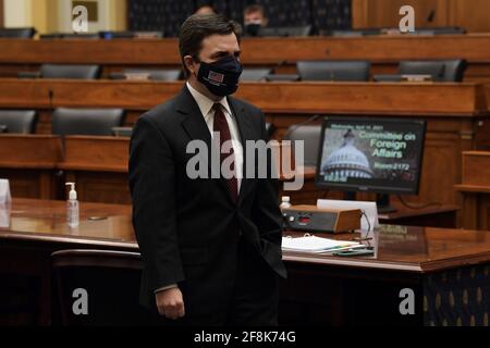 Washington, Distric de Columbia, États-Unis. 14 avril 2021. L'envoyé spécial pour le Triangle du Nord du Département d'État américain RICARDO ZUNIGA lors d'une audition sur le renouvellement de l'engagement des États-Unis à s'attaquer aux causes profondes des migrations en provenance d'Amérique centrale, aujourd'hui le 14 avril 2021 au Rayburn Building/Capitol Hill à Washington DC, États-Unis. Credit: Lénine Nolly/ZUMA Wire/Alamy Live News Banque D'Images