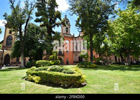 Vue panoramique sur le style baroque Templo de San Francisco à San Luis Potosí, Mexique. Banque D'Images