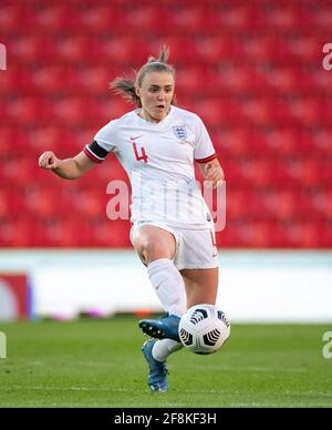 Stoke on Trent, Royaume-Uni. 13 avril 2021. Georgia Stanway (22 ans) (Manchester City) d'Angleterre les femmes ont joué à huis clos, entre England Women et Canada Women au stade Britannia, Stoke-on-Trent, en Angleterre, le 13 avril 2021. Photo d'Andy Rowland. Crédit : Prime Media Images/Alamy Live News Banque D'Images